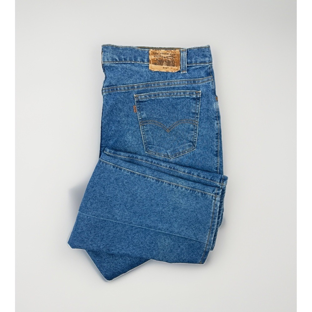 VTG 1998 Levi's Orange Tab 540 Relaxed Fit Jeans Made USA 42x30 Leather Patch